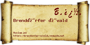 Brendörfer Évald névjegykártya